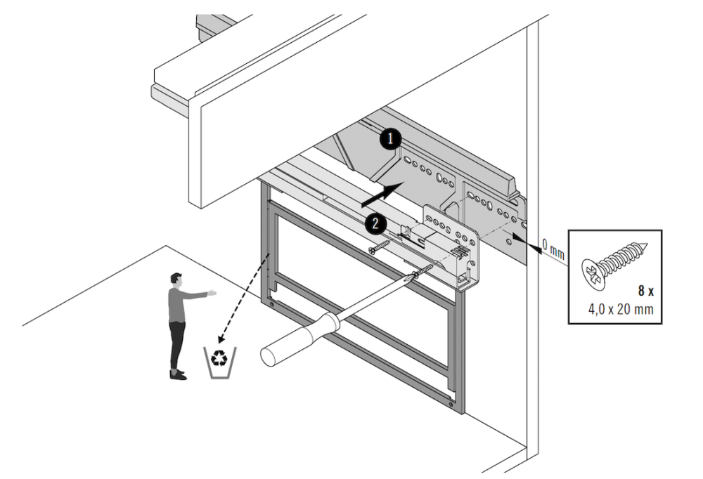 Montieren Sie die Seitenwände für den Rahmen im Schrank.