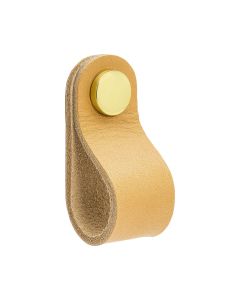 Loop runder Knauf - Naturleder / Poliertes Messing - Beslag Design