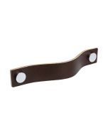 Schrankgriff Loop - Braunem Leder / Chrom - Beslag Design