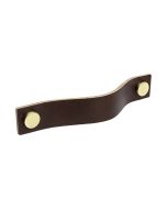 Schrankgriff Loop - Braunem Leder / Messing - Beslag Design