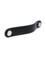 Loop runder Griff - Schwarzes Leder / Poliertes Chrom - Beslag Design