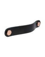 Loop runder Griff - Schwarzes Leder / Poliertes Kupfer - Beslag Design