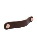 Loop runder Griff - Braunes Leder / Poliertes Kupfer - Beslag Design